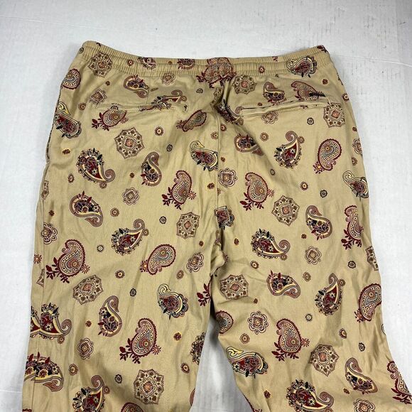 Pacsun Mens Slim Drawstring Pants Paisley Streetwear Preppy Casual LARGE FLAW - Picture 9 of 11